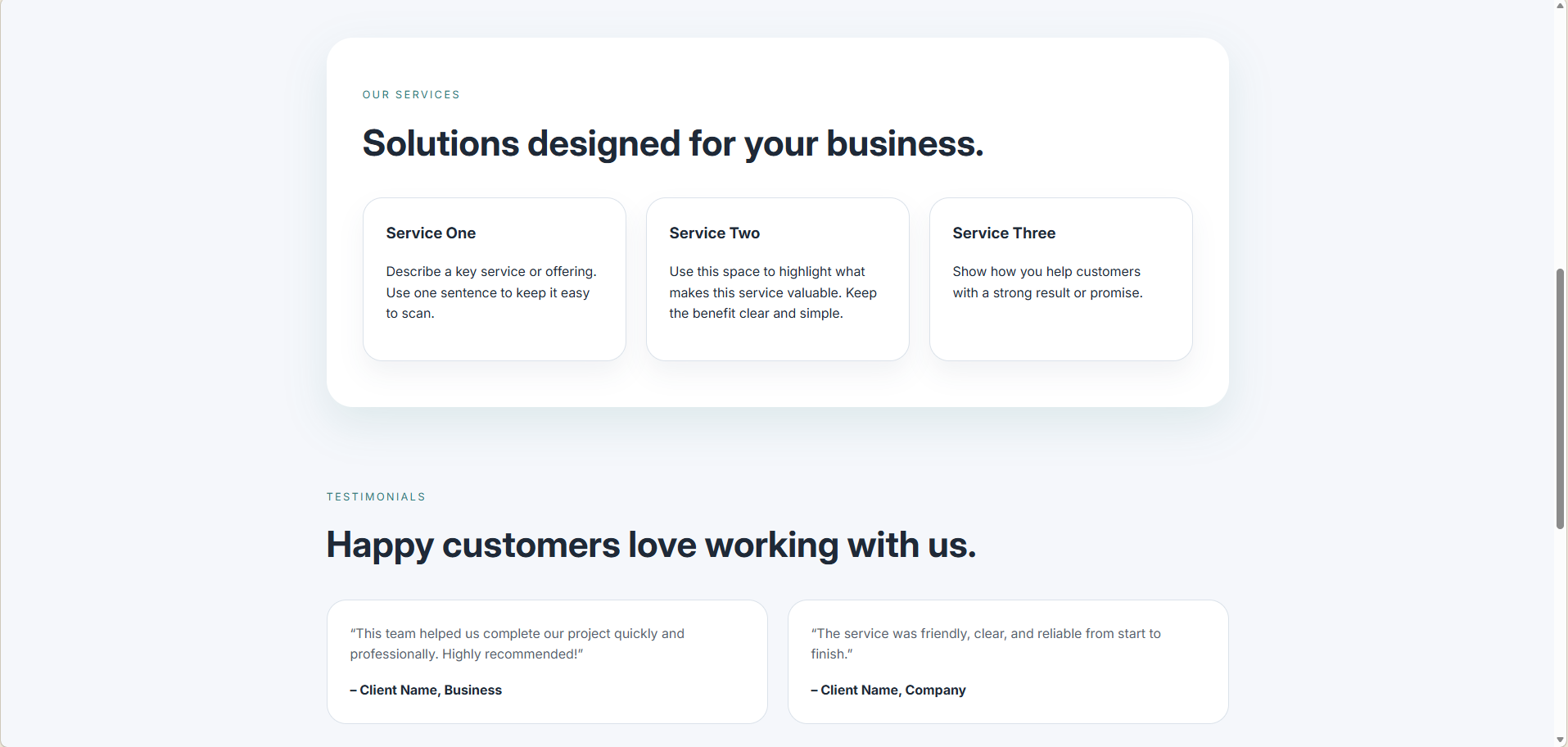 Business Homepage Template Screenshot