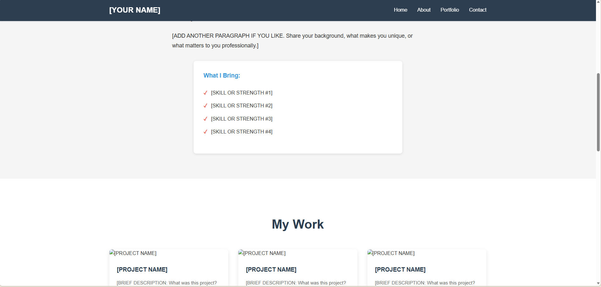 Personal Portfolio Template Screenshot